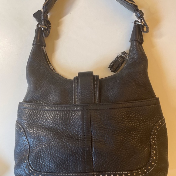 Vintage Coach Black Leather Shoulder Bag 5054 - Picture 3 of 9